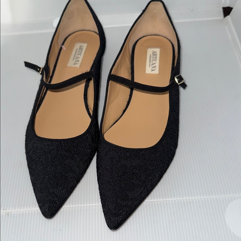Arteana Genove Ballerina Lace Pointed-Toe Flats